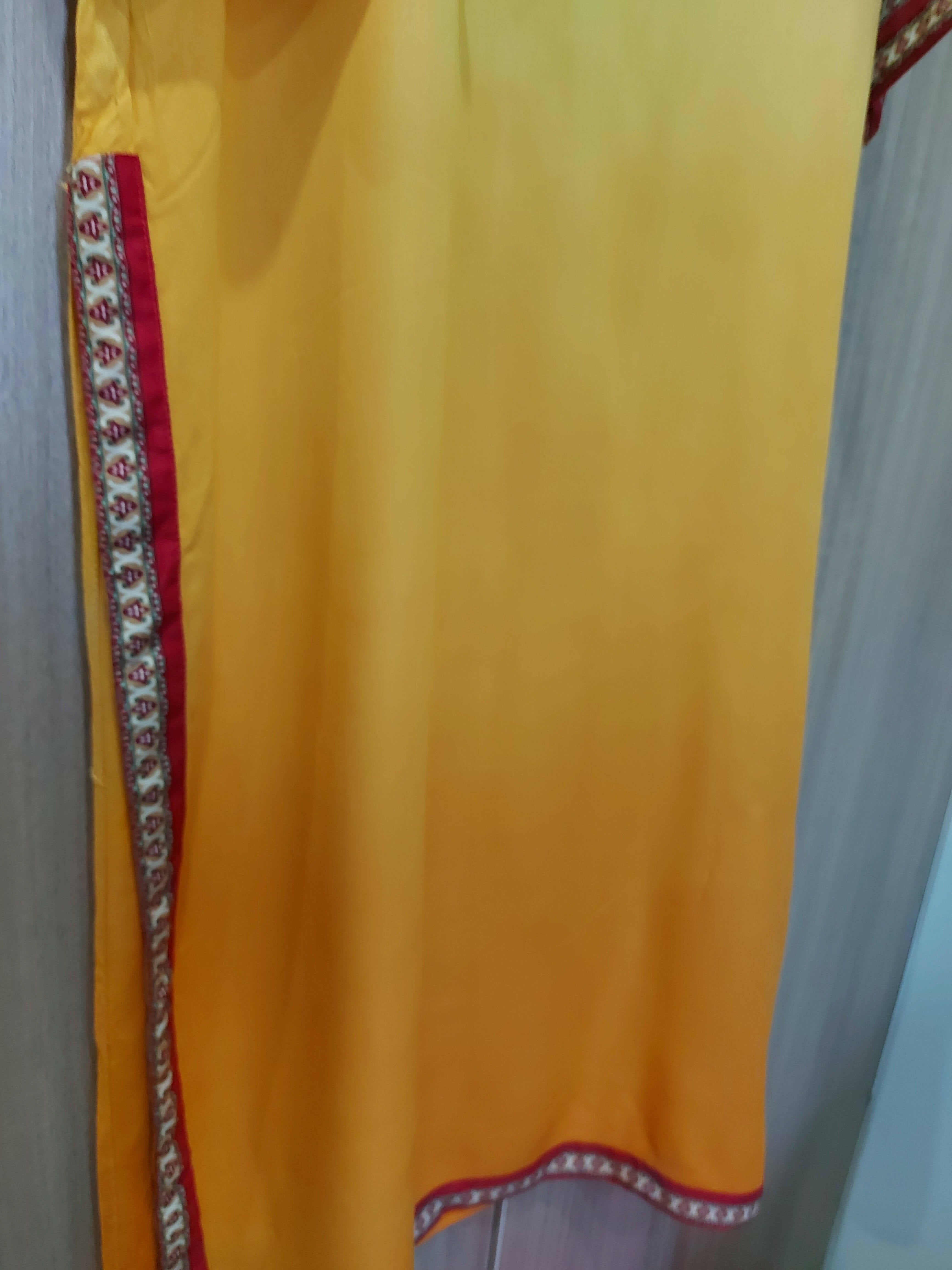 Mustard & Orange Kurta | Women Locally Made Kurta | Large | Worn Once