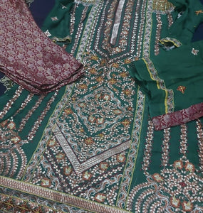 Embroidered Suit with Gotta Work | Women Locally Made Formals | X Large | Worn Once