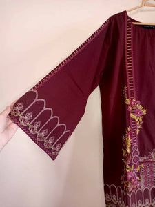 Bonanza | Maroon cambric formal shirt | Women Branded Kurta | Brand New