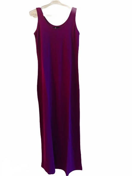 خواتین کا لباس | خواتین کی بنیادی آستین والی میکسی ڈریس | جامنی | پریلوڈ 