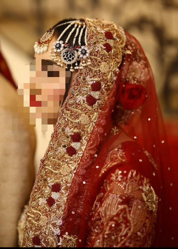 Red Bridal Suit with long Tail lehanga | Women Bridals | Medium | Worn Once