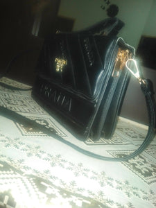stitched pattern mini black handbag | Women Bags | Worn Once