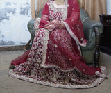 Maroon Stunning Maxi | Women Bridals | Large | Preloved