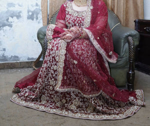 Maroon Maxi | Women Bridals | Large | Preloved