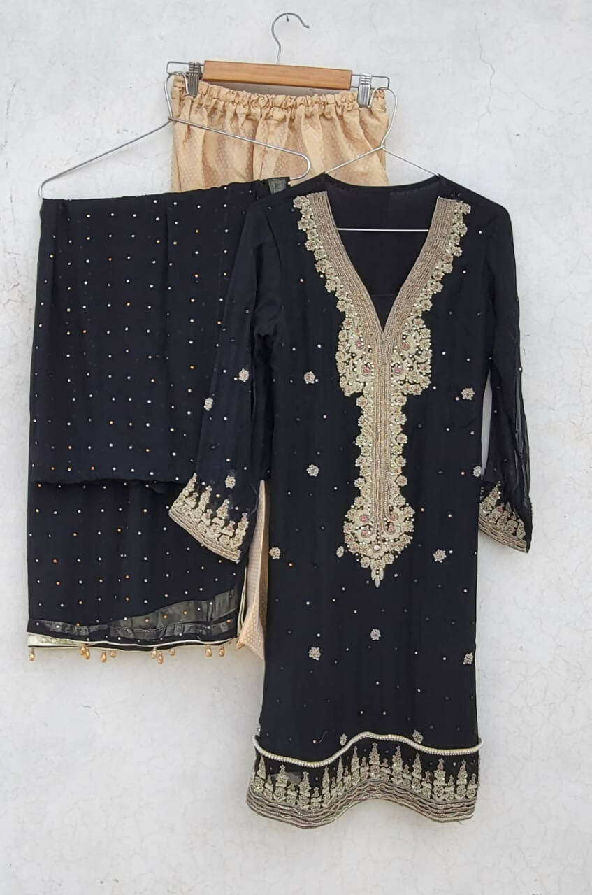 Black Embellished Suit | Women Locally Made Formals | Worn Once