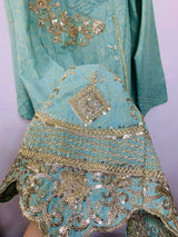 Blue Sitara Work Frok | Women Locally Made Formals | Small | Preloved