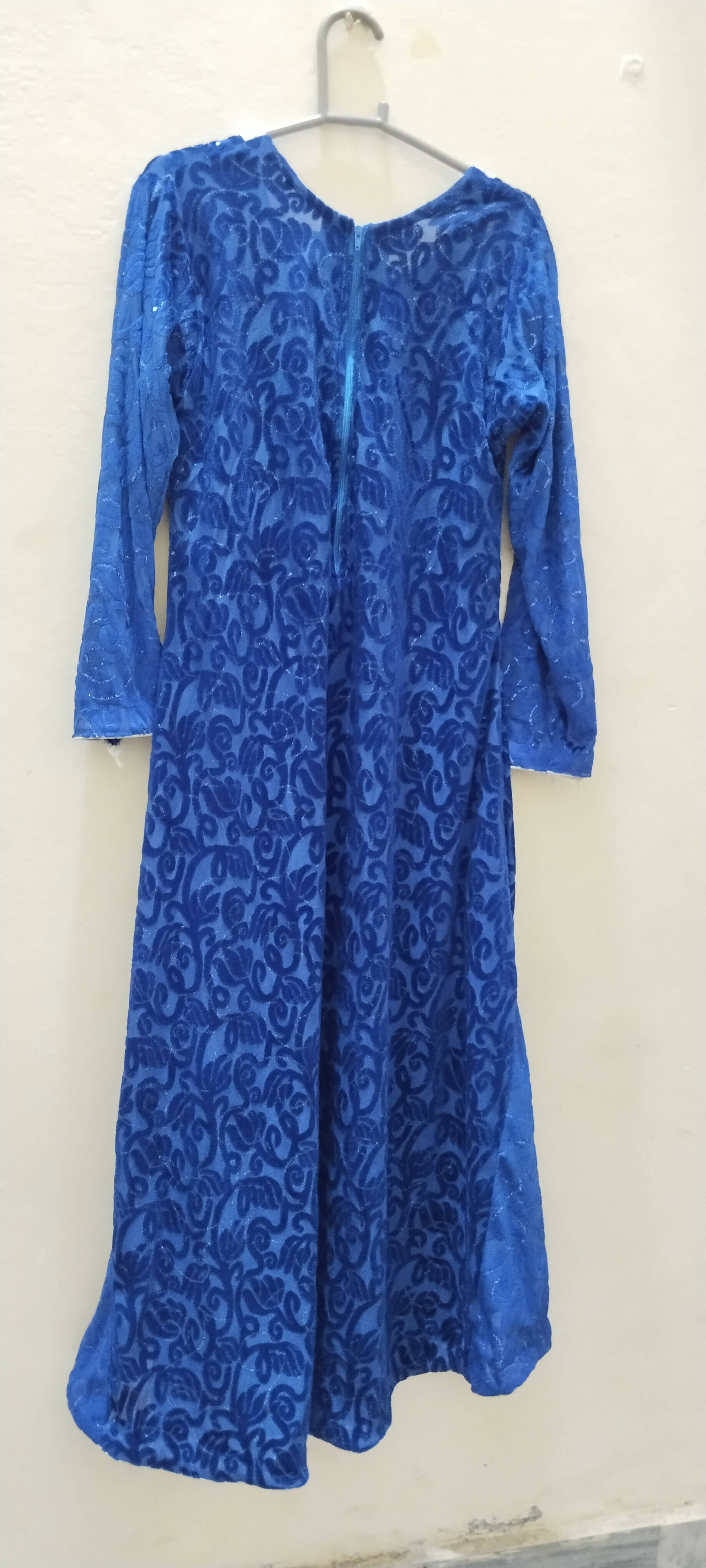 Fancy Plachy Navy blue frock with Plazo (Size: M) | Women Frocks & Maxis | Preloved