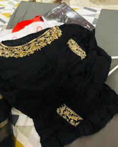 Black net saree | Women Sarees | Women Formals | Worn Once