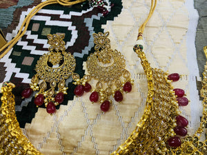 Gold Maroon Bridal jewellery set | Women Wedding Jewelry & Sets | New