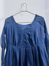 Navy Blue Chiffon Maxi | Women Frocks & Maxis | Medium | New