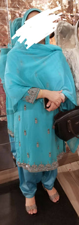 Stylish  Embroidered Stone work Suit | Women Locally Made Formals | Large | Preloved