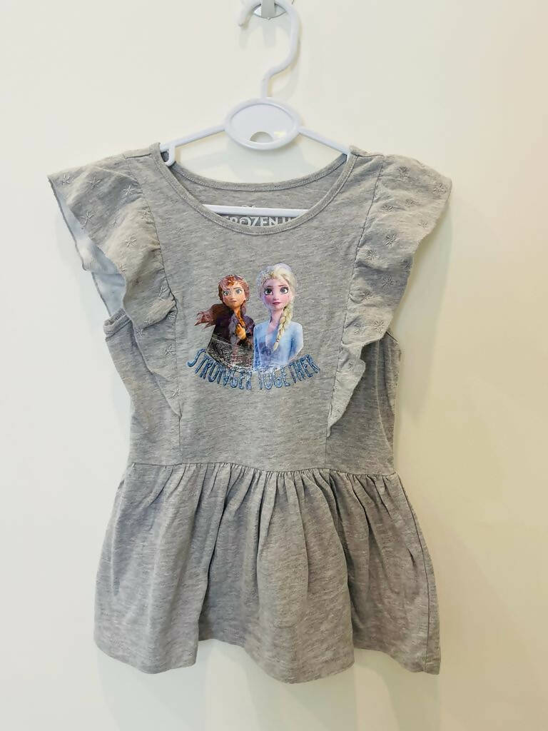 Disney Frozen Grey Dress 4 years | Girls Skirts & Dresses | Preloved