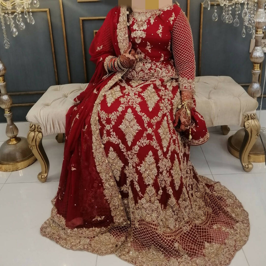 Stunning Maroon Bridal Suit | Women Bridals | Medium | Worn Once