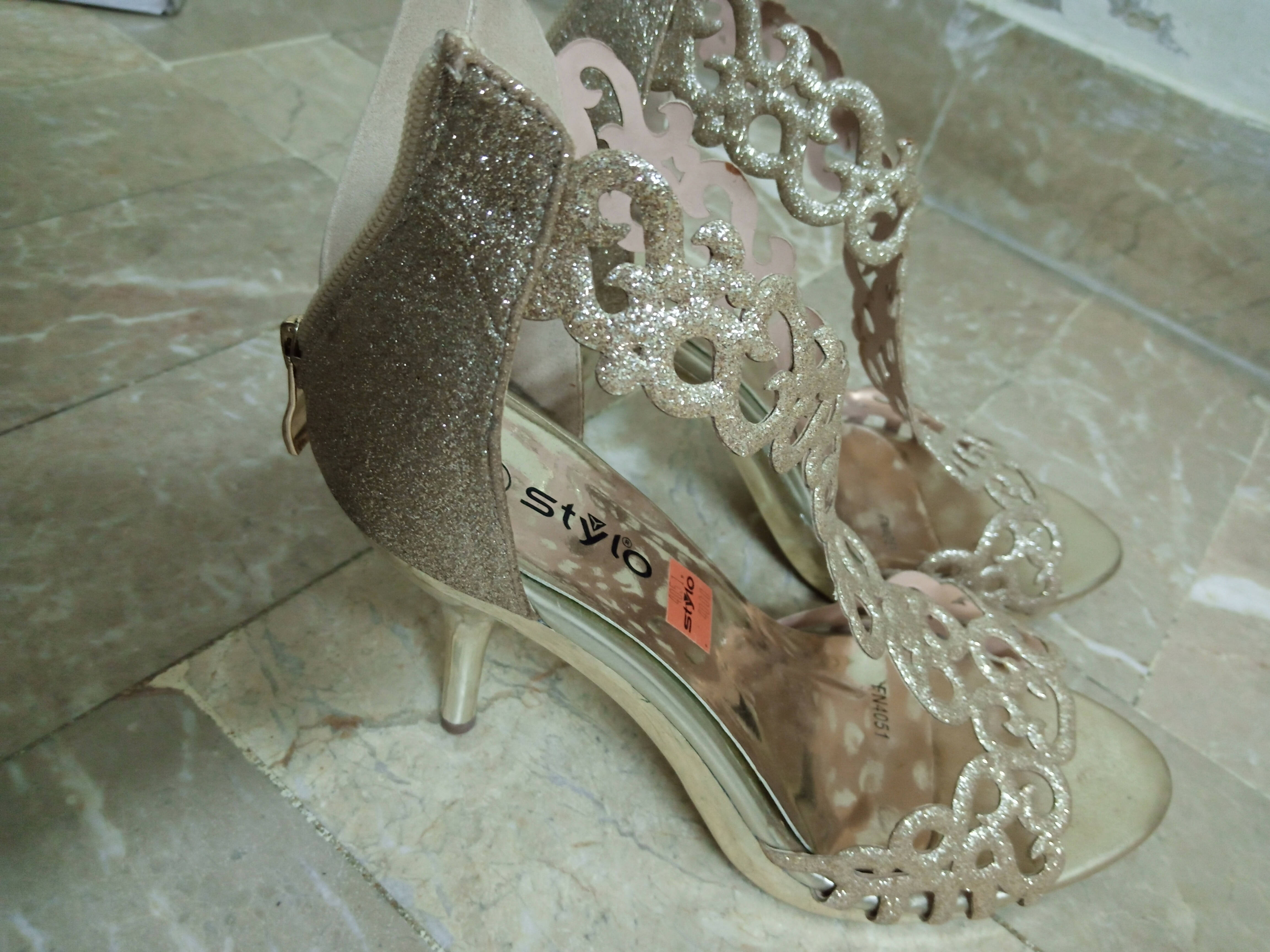 Golden Bridal Sandals | Women Shoes | Worn Once
