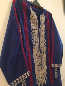 Khaadi | Lawn Blue Kurta embroidered pret | Women Branded Kurta | Worn Once
