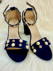 Navy Blue Block Heels | Women Shoes | Size: 36 | New