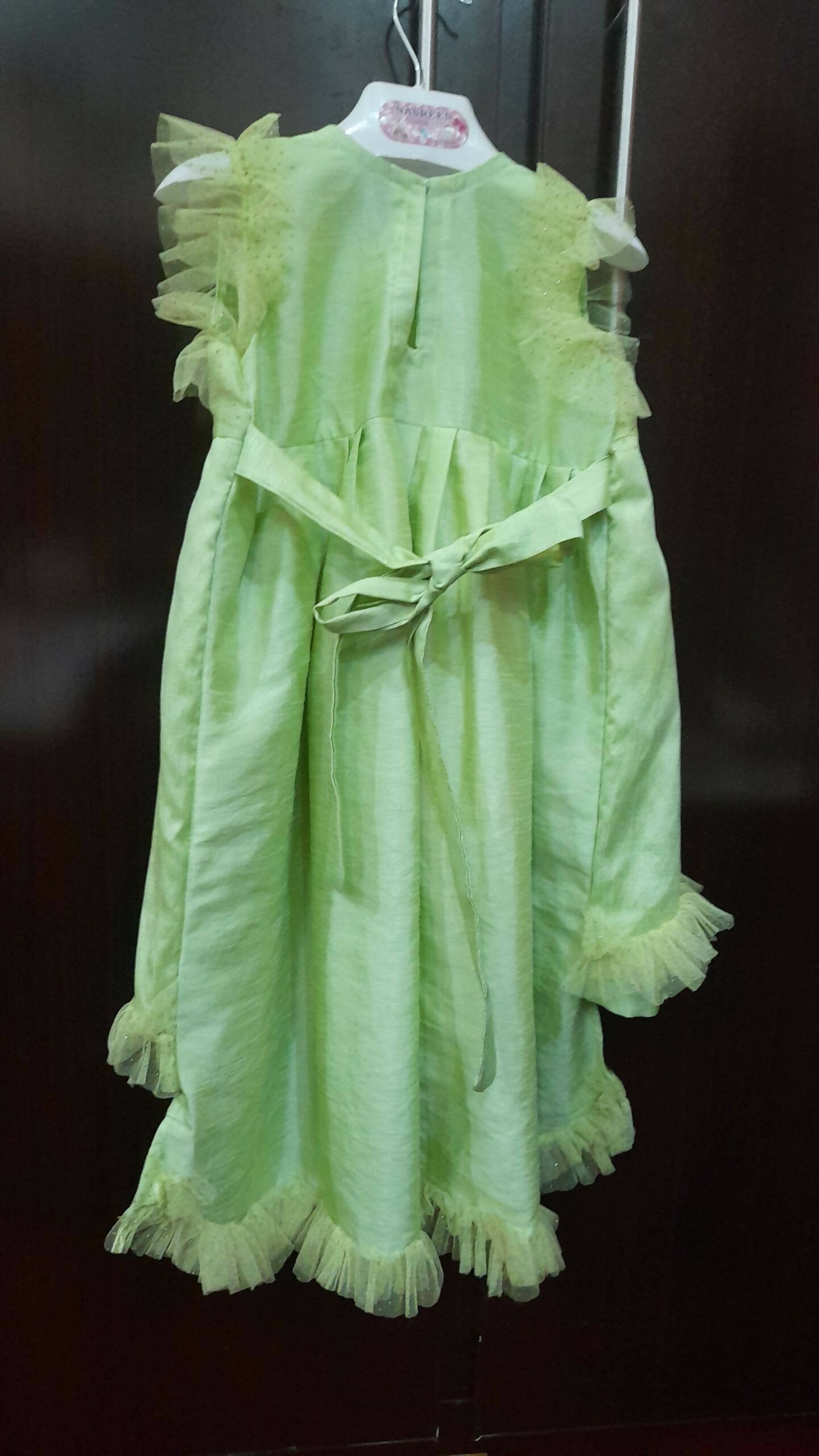 Light Green Girls Frock (Size: Suitable for 2 years Girls ) | Girls Skirt & Dresses | Worn Once