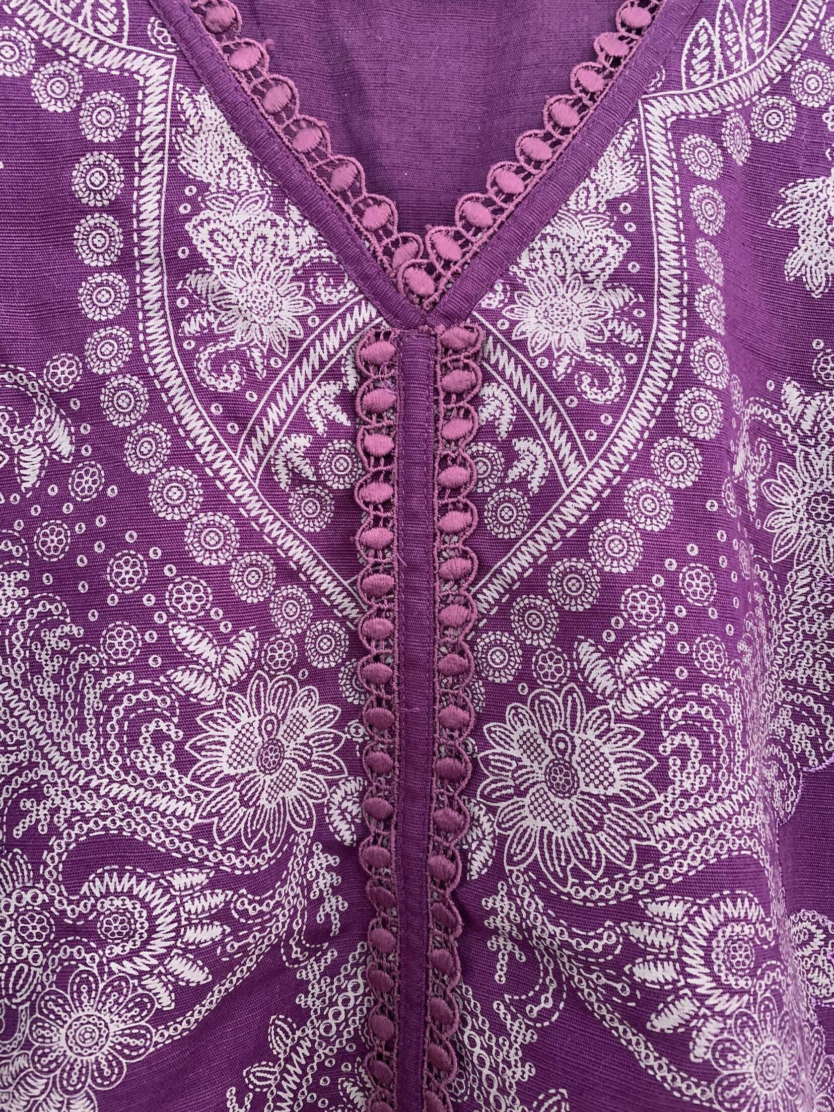 Sana Safinaz | Purple Lace Work Kurta | Women Branded Kurta | Medium | New