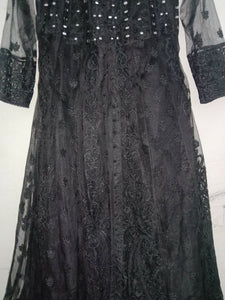 Black long maxi open Forck (Size: M ) | Women Frocks & Maxis | Worn Once