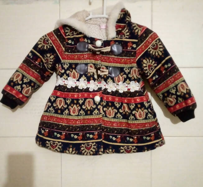 Multi Color Coat | Kids Winter | Girls Tops & Shirts | Size: 3-4 Yrs | Preloved