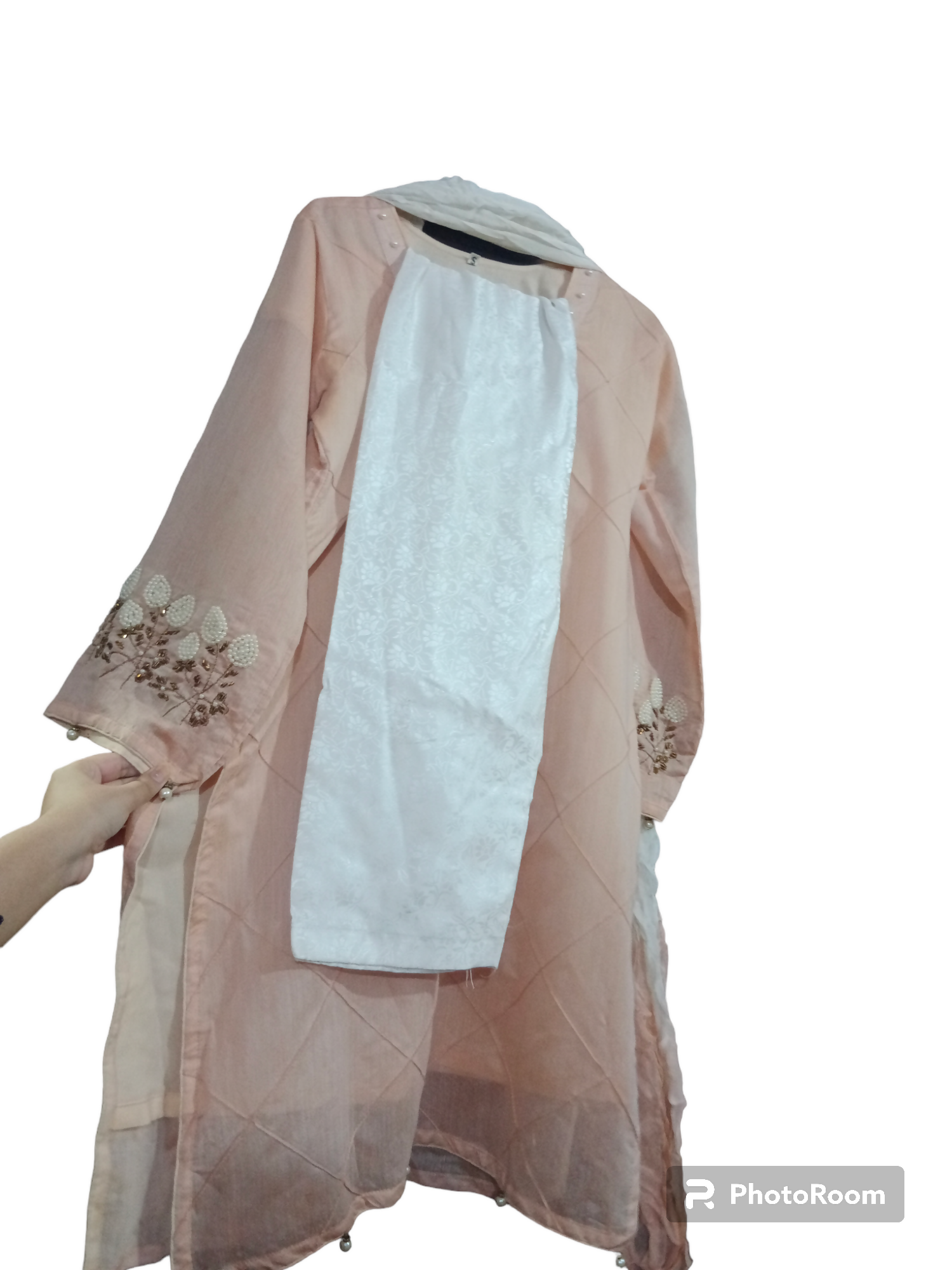 Beautiful Peach Kurta | Women Locally Made Kurta | Small | Preloved