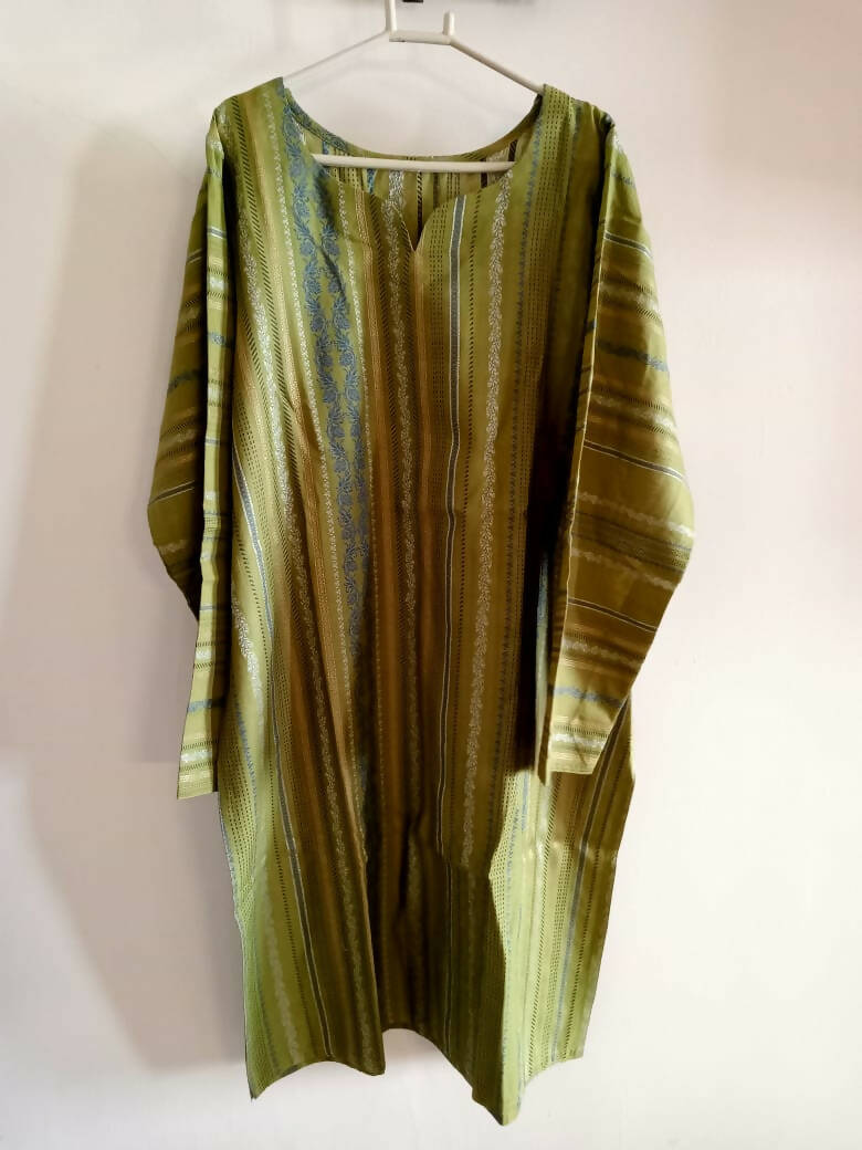 سایا | گرین Jacquard چھپی ہوئی سلی شرٹ | خواتین کا برانڈڈ کرتہ | بالکل نیا