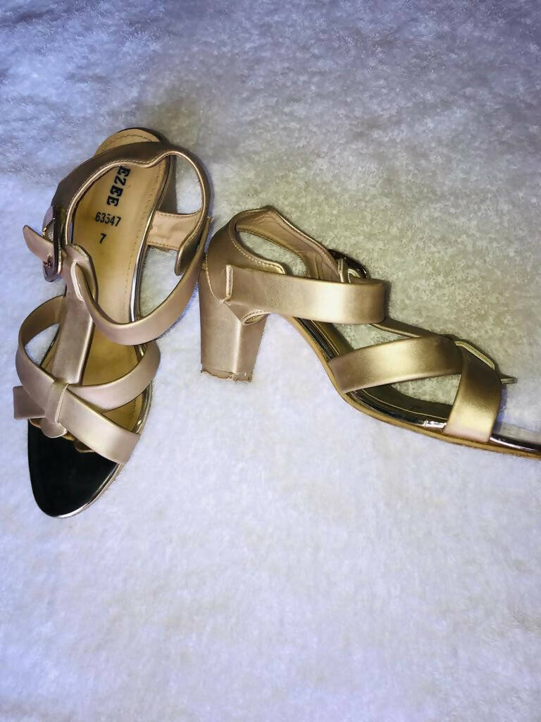 Soft Golden heels | Women Shoes | Worn Once