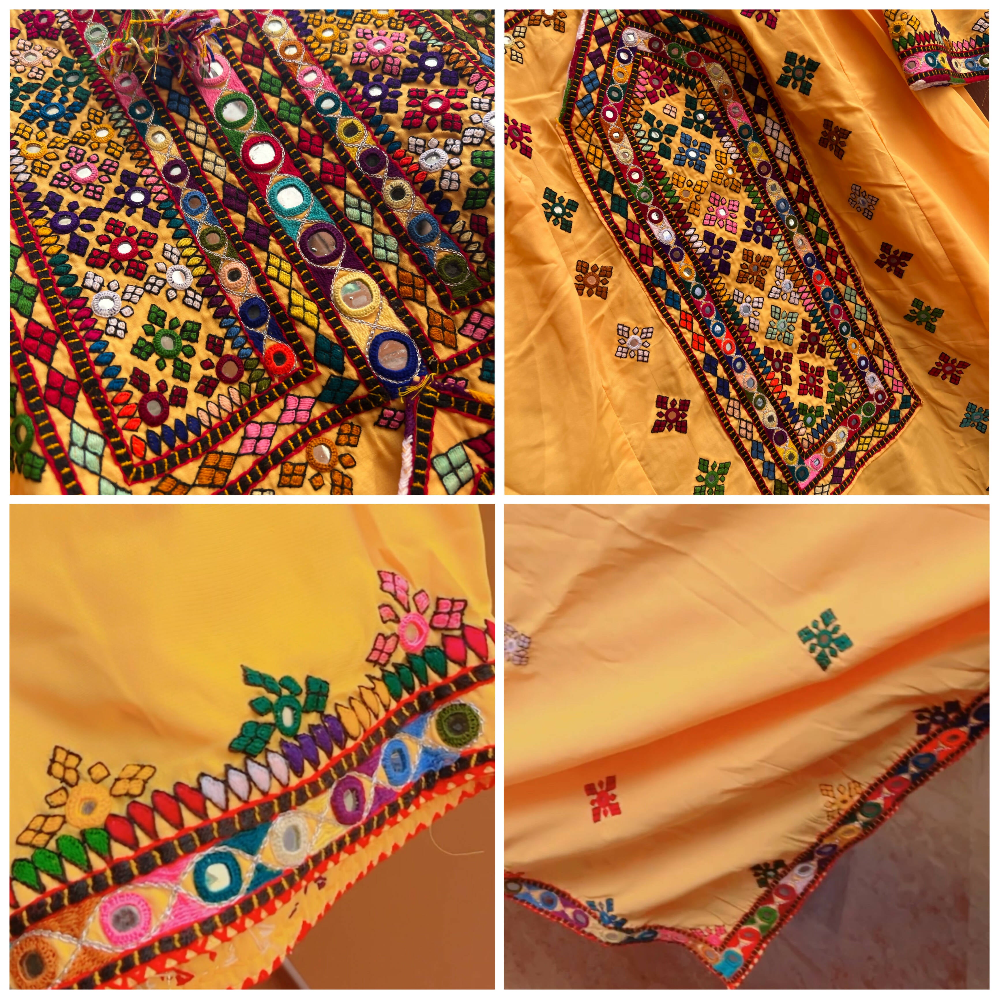 Handmade Balochi Yellow Dress (Size: M ) | Women Formals | New