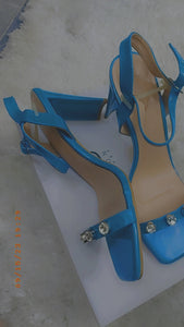 Unze London | Blue Heels (Size 39) | Women Shoes | Worn Once