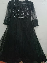 Black Long Maxi Open Frock | Women Frocks & Maxis | Medium | Worn Once
