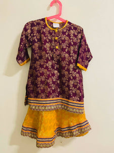 Beautiful Jamawar Suit | Girls Shalwar Kameez | Size: 3-4 Year Girls | Preloved