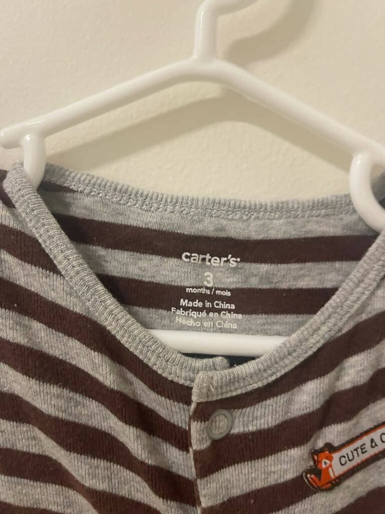 Carter’s | Brown Onesie 3 months | Kids Bodysuits & Onesies | Preloved