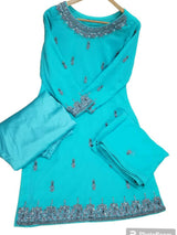 Stylish  Embroidered Stone work Suit | Women Locally Made Formals | Large | Preloved