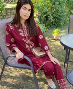 Pret Diaries | Minimal Embroided Suit| Women Branded Kurta | Small | Worn Once