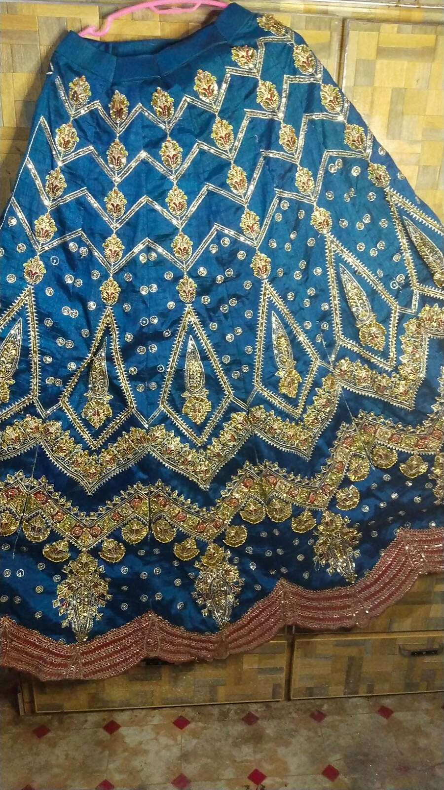 Blue Lehnga with Hand Embroidery | Women Locally Made Formals | Small | Worn Once