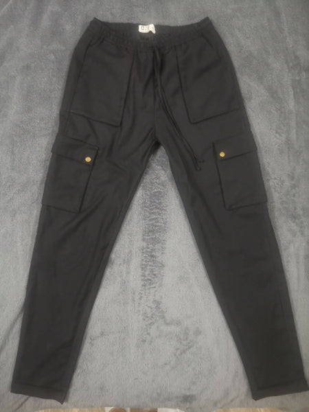 Women Cargo Pant with Gold Metal Buttons (Size: S )