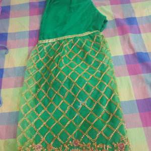 Stylish Mehndi Dress | Women Locally Made Formals | Net Full Embroided | Small | Preloved