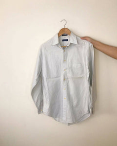 White Formal Striped Shirt | Men Button Down Shirt | Preloved