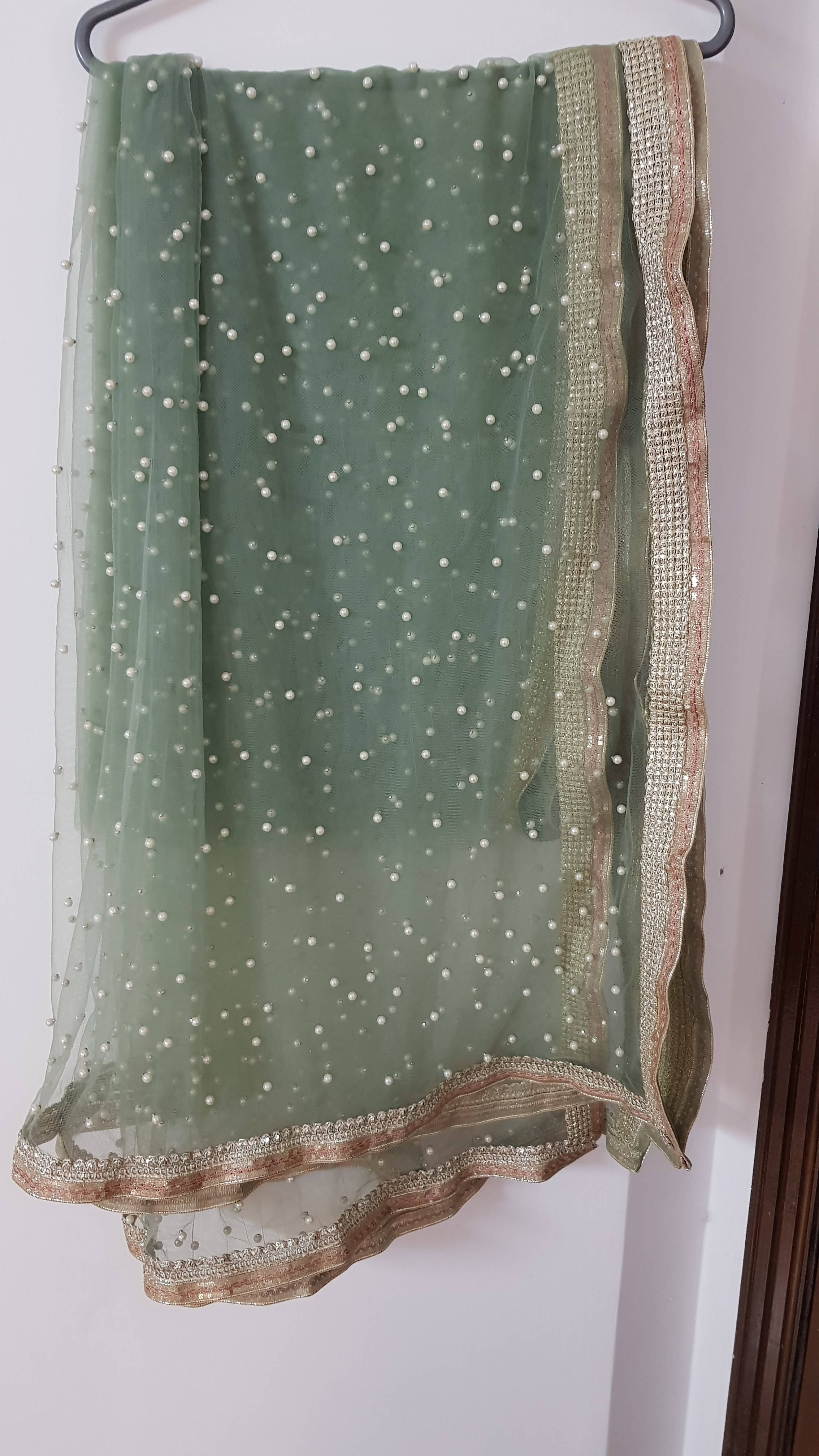 Threads n motifs | Green maxi dress with dupatta | Women Formals | Worn Once