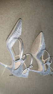 Silver Stone Heels | Women Shoes | Size: 37 | Preloved