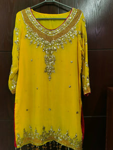 Yellow Hand Embroided Suit | Women Locally Made Formals | Large | Worn Once