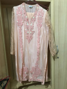 Chinyere | Peach Net Suit | Women Branded Formals | Medium | Worn Once