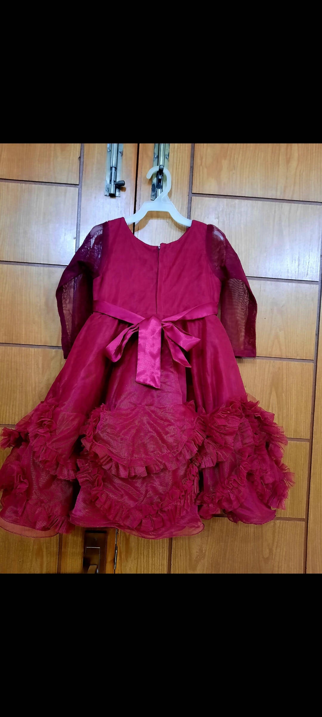 Maroon Girls Frok | Girls Skirt & Dresses | Size: 3 to 4 Years | Worn Once