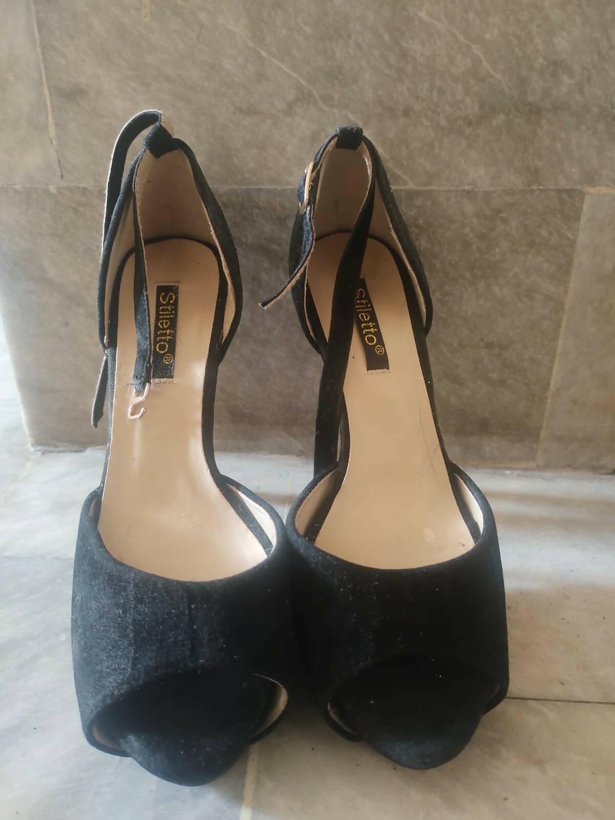 Black Stone | Black Leather Heels | Women Shoes | Worn Once