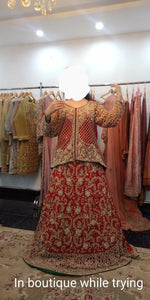 Arit Bridal Studio | Red Barat Lehanga | Women Bridals |Small to Medium |Worn Once