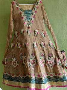 Golden embroidered frok | Women Locally Made Formals | Preloved