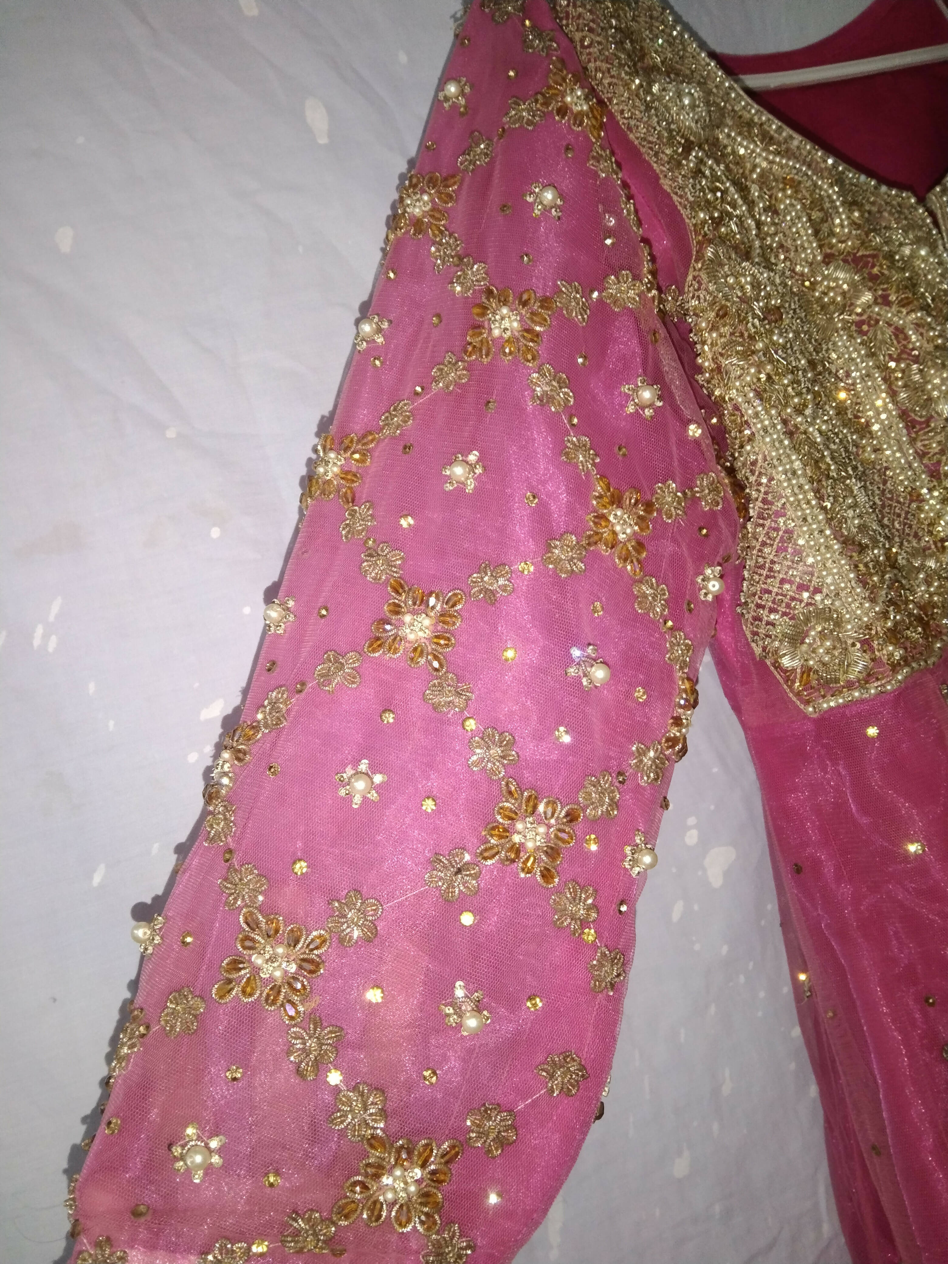 Pink Embroidered Maxis | Women Froks & Maxis | Medium | Preloved