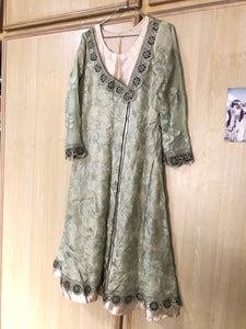 Green Silk 3Pcs | Women Froks & Maxis | Small | Worn Once