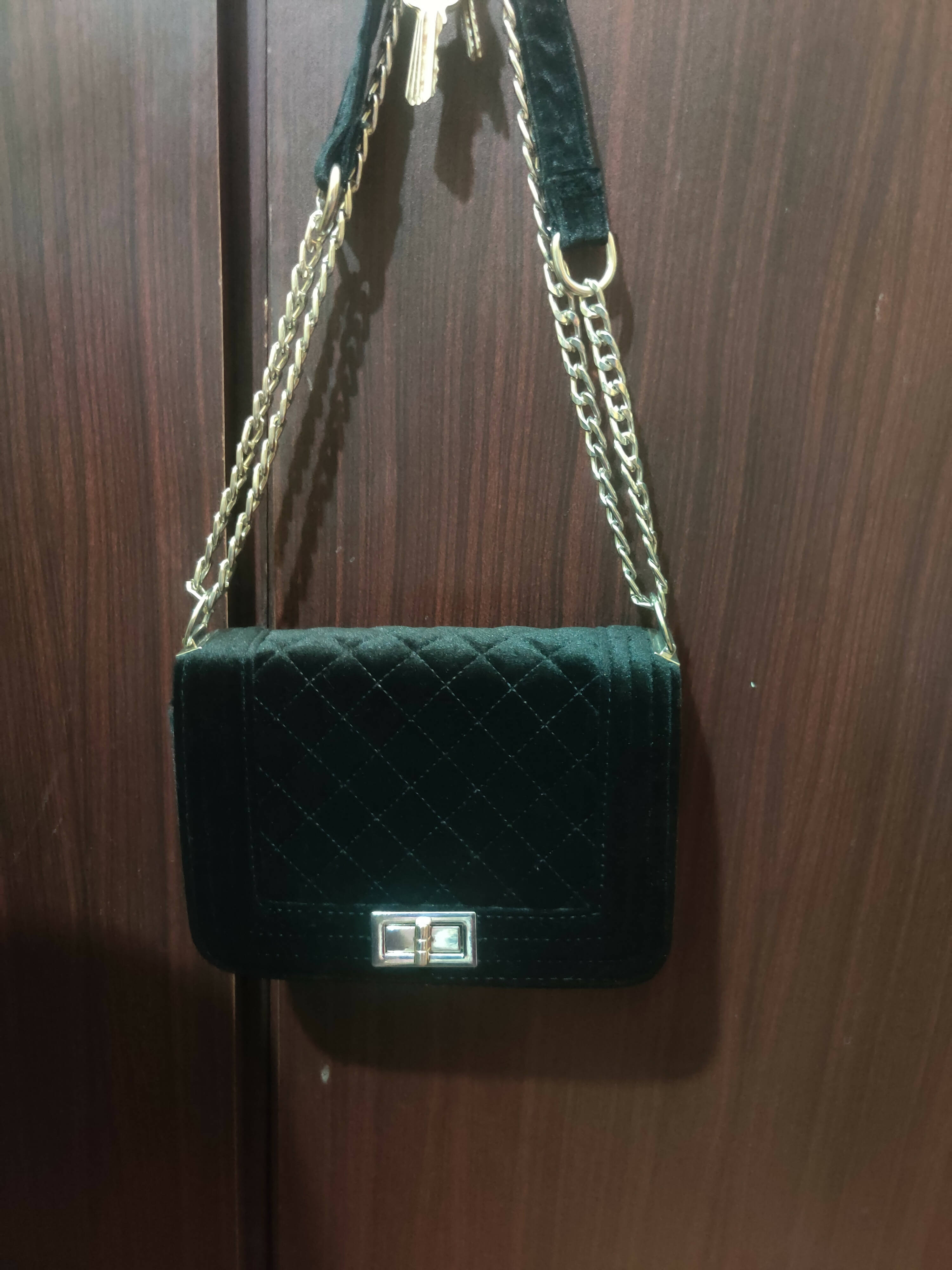 Black Velvet Bag | Women Bags | Small | Worn Once