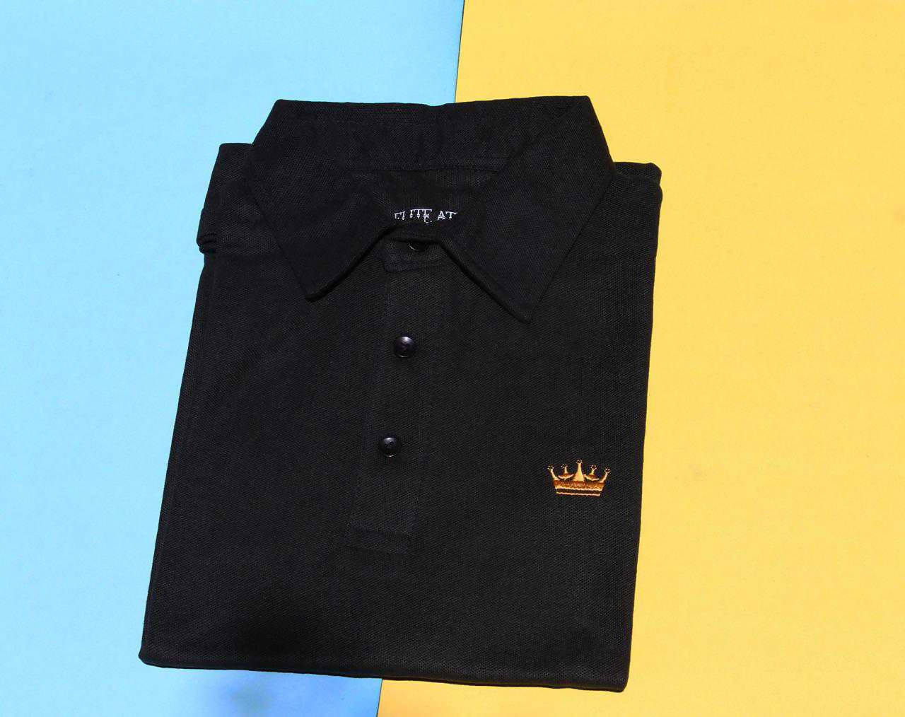 Elite Attire | Black polo shirt| Men T-Shirts & Shirts | Brand New